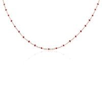 Collier Argent Rose Polka