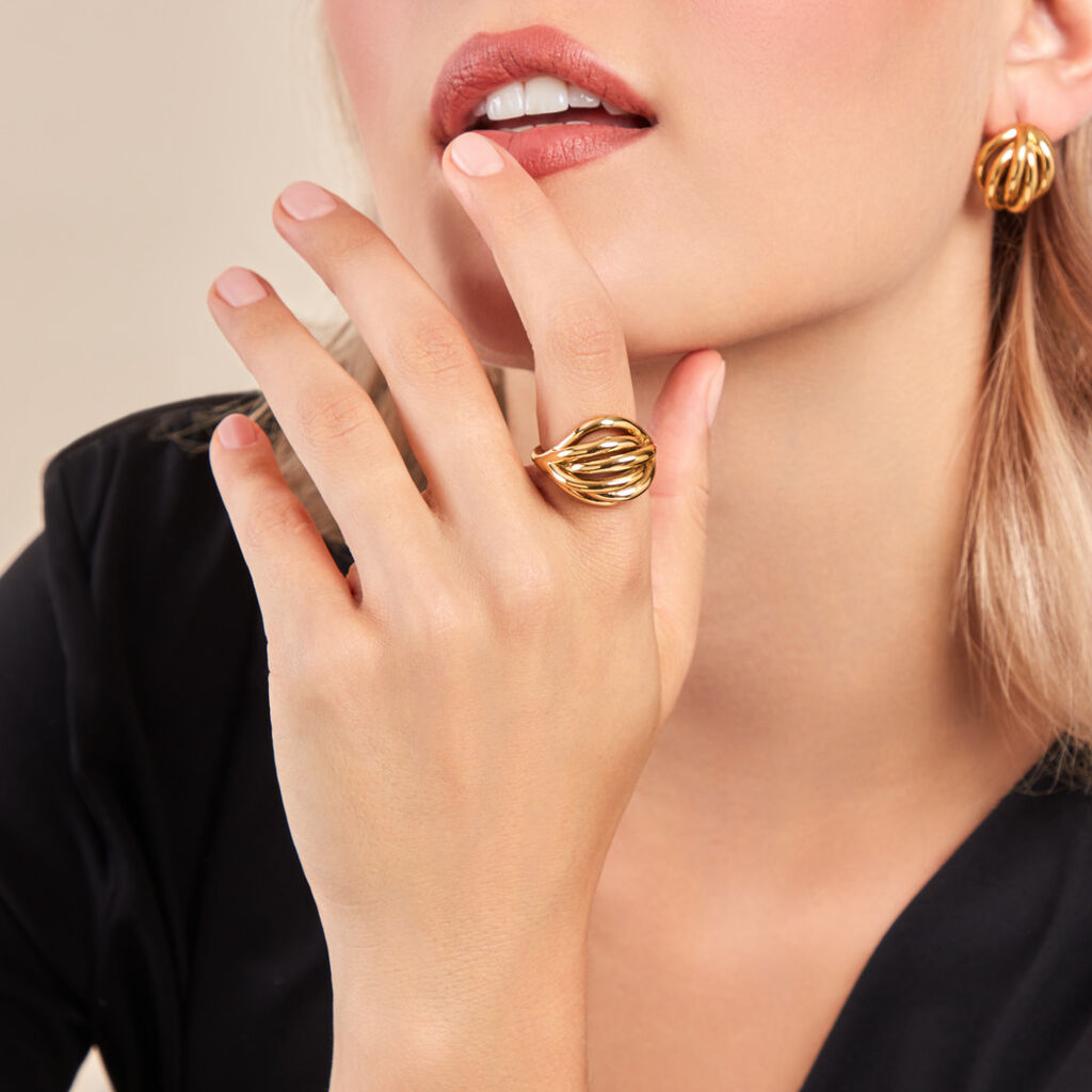 Bague Jackie Acier Jaune - Bagues fantaisie Femme | Histoire d’Or