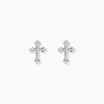 Boucles D'Oreilles Puces Ma&euml;line Argent Blanc - Boucles d'oreilles fantaisie Femme | Histoire d&rsquo;Or
