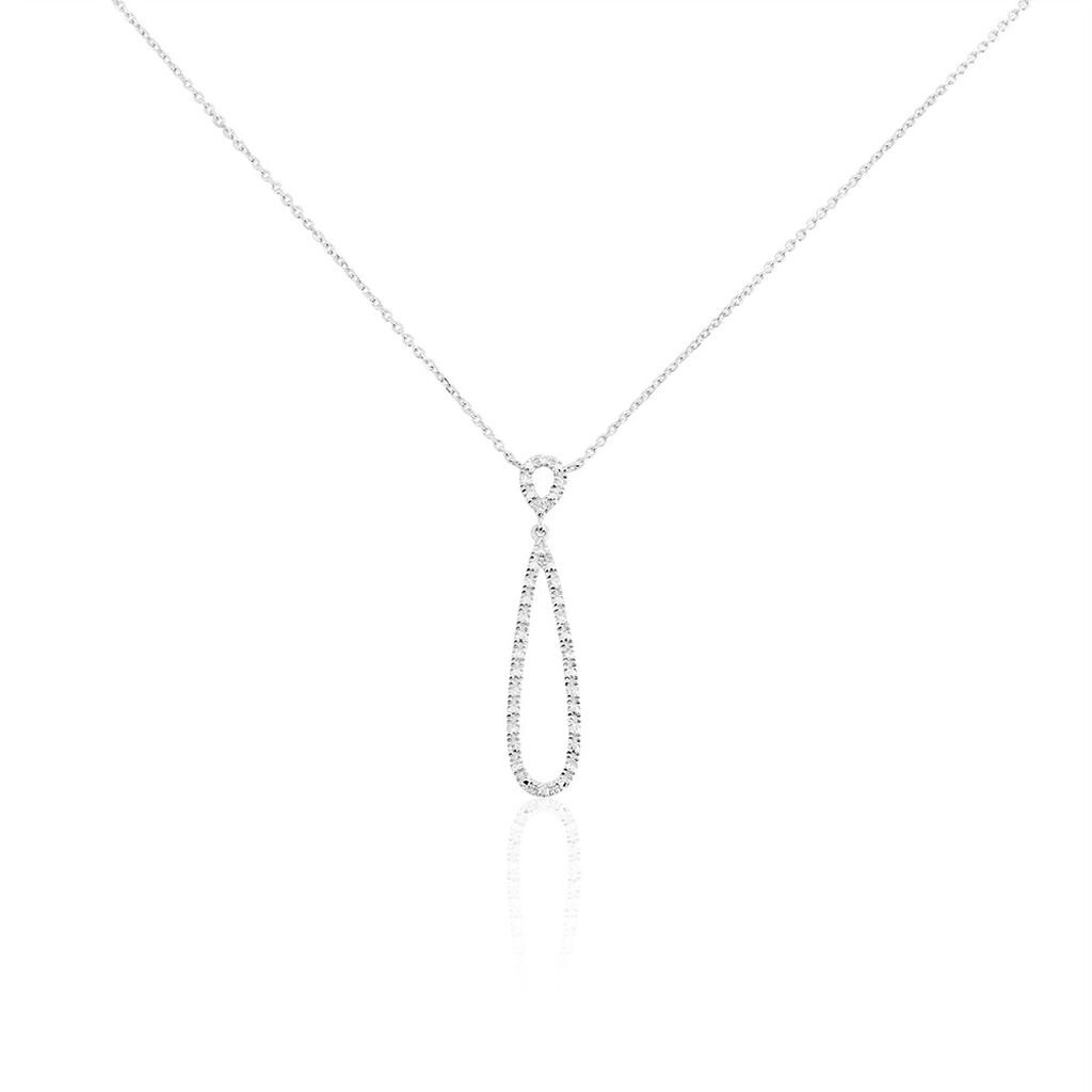Collier Or Blanc Peregrina Diamants - Colliers Femme | Histoire d’Or