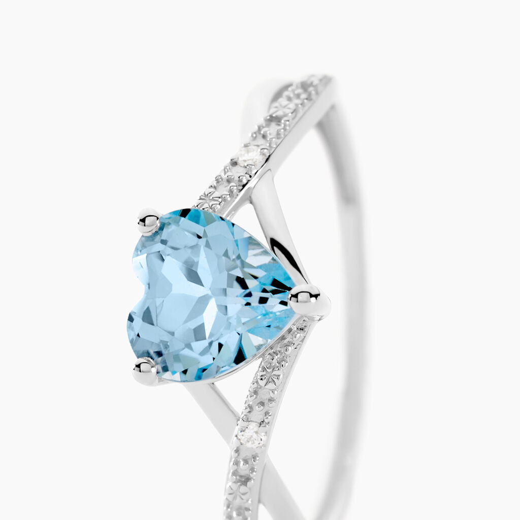 Bague Clothilde Or Blanc Topaze Et Oxyde De Zirconium - Bagues Coeur Femme | Histoire d’Or