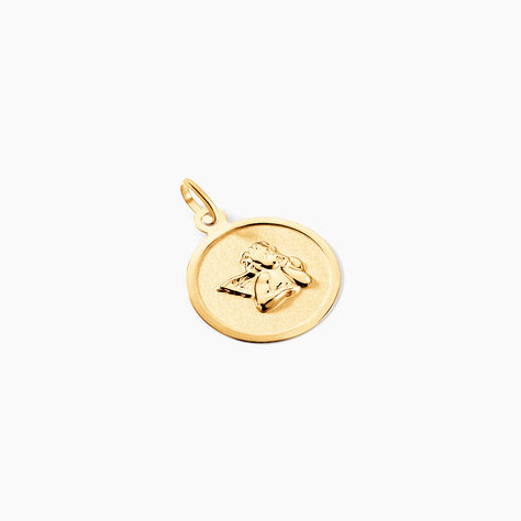 Pendentif Ange Rond Or Jaune - Pendentifs Baptême Famille | Histoire d’Or