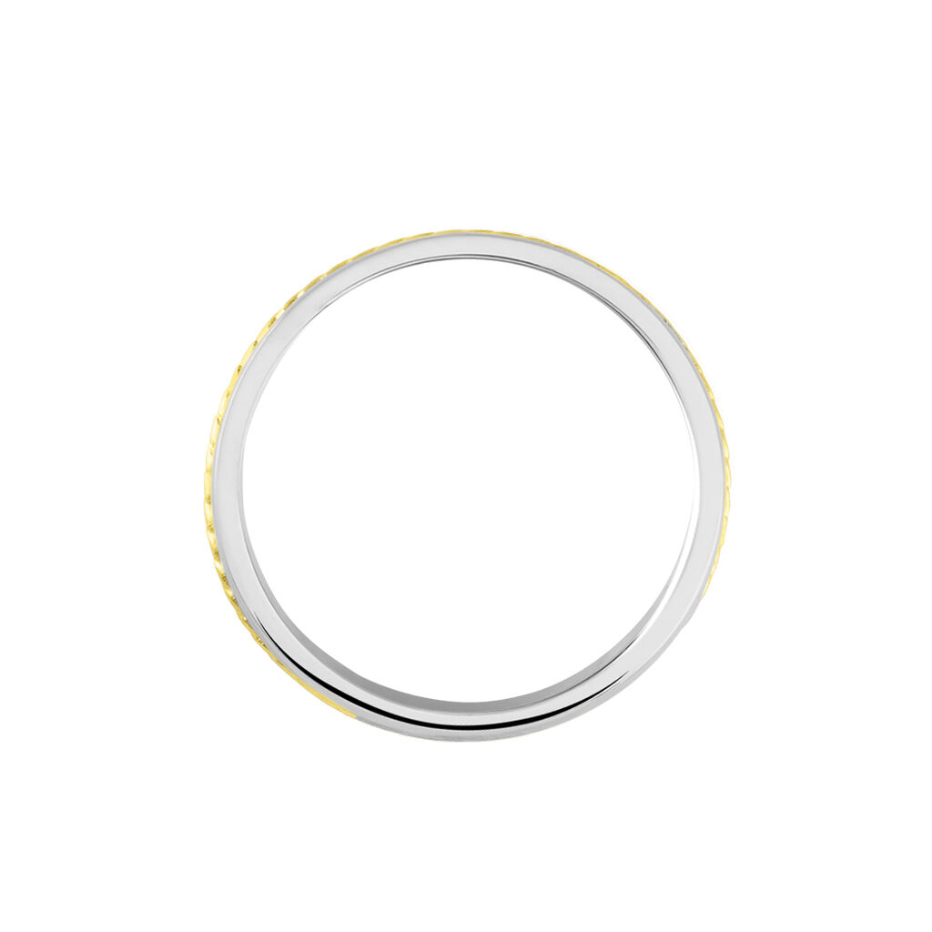 Alliance Leandro Ruban Argent Bicolore - Alliances Famille | Histoire d&rsquo;Or