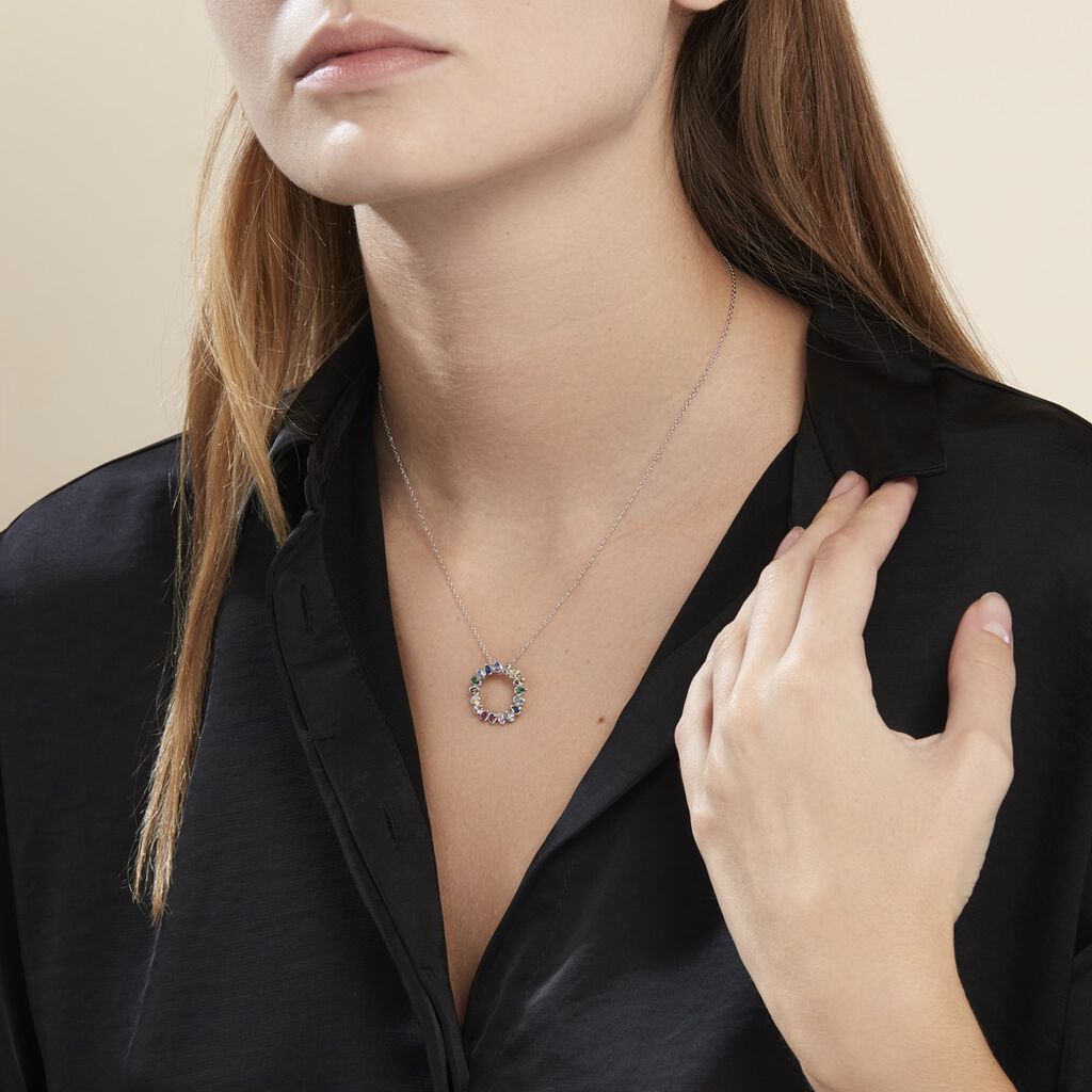 Collier Argent Blanc Ethem Oxydes De Zirconium Spinelles - Colliers Femme | Histoire d’Or