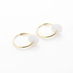 Creoles Or Jaune Vicenze Nacre - Boucles d'oreilles cr&eacute;oles Enfant | Histoire d&rsquo;Or