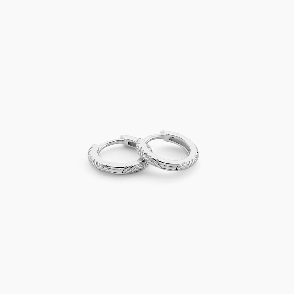 Créoles Shula Argent Blanc - Boucles d'oreilles créoles Femme | Histoire d’Or