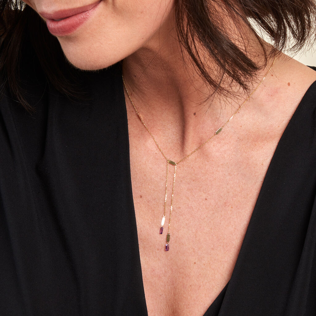 Collier Lavender Or Jaune Améthyste - Colliers Femme | Histoire d’Or