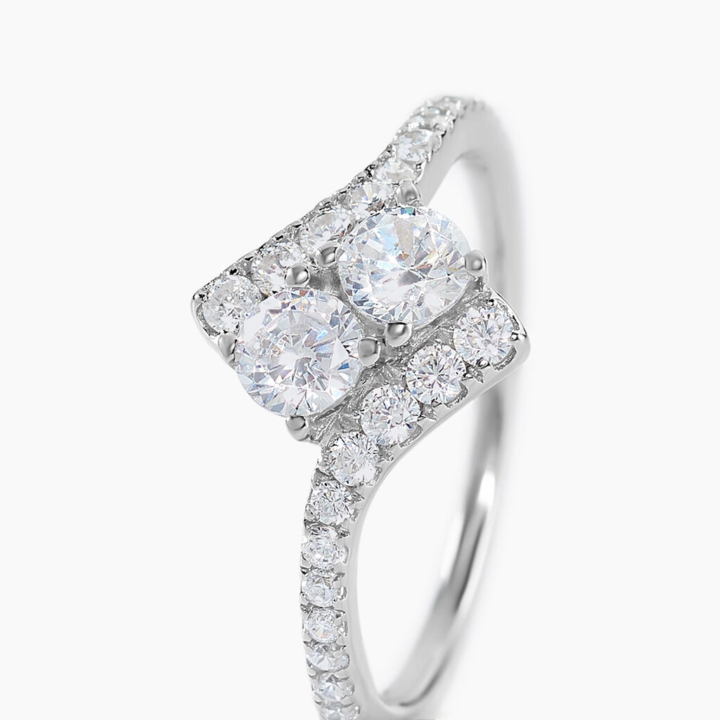 Bague Lisette Argent Blanc Oxyde De Zirconium - Bagues avec pierre Femme | Histoire d&rsquo;Or