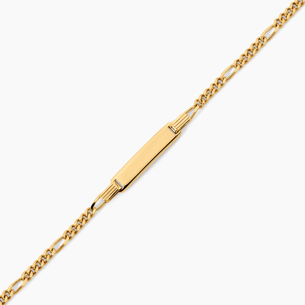 Bracelet Identit&eacute;e Delta Argent Dor&eacute; A L'Or 750/1000 - Gourmettes Homme | Histoire d&rsquo;Or