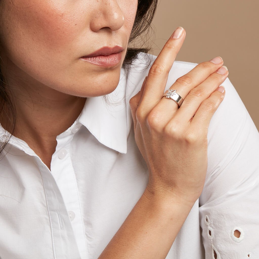 Bague Kirsi Argent Blanc Oxyde De Zirconium - Bagues avec pierre Femme | Histoire d&rsquo;Or