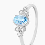 Bague Cyprille Or Blanc Topaze Et Oxyde De Zirconium - Bagues solitaires Femme | Histoire d&rsquo;Or