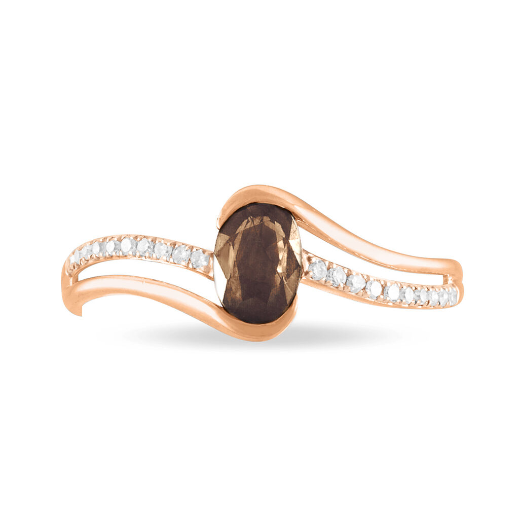 Bague Anja Or Rose Quartz Et Diamant - Bagues solitaires Femme | Histoire d’Or