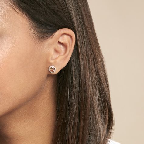 Boucles D'oreilles Puces Rio Copacabana Argent Rose Oxyde - Boucles d'oreilles fantaisie Femme | Histoire d’Or