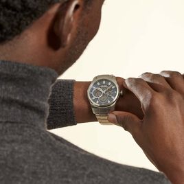Montre Hugo Skeleton Bleu - Montres Homme | Histoire d’Or