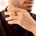 Bague M&eacute;tal Acier Argent&eacute; Oeil De Tigre - Bagues avec pierre Homme | Histoire d&rsquo;Or