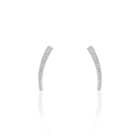 Boucles D'oreilles Grimpantes Argent Blanc Solvic Oxydes De Zirconium - Boucles d'oreilles fantaisie Femme | Histoire d&rsquo;Or