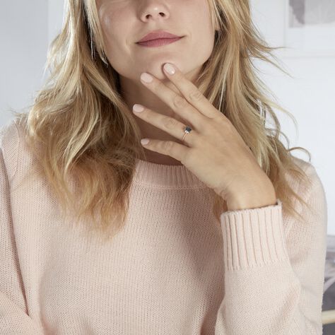 Bague Aimie Or Rose Topaze Et Oxyde De Zirconium - Bagues solitaires Femme | Histoire d’Or