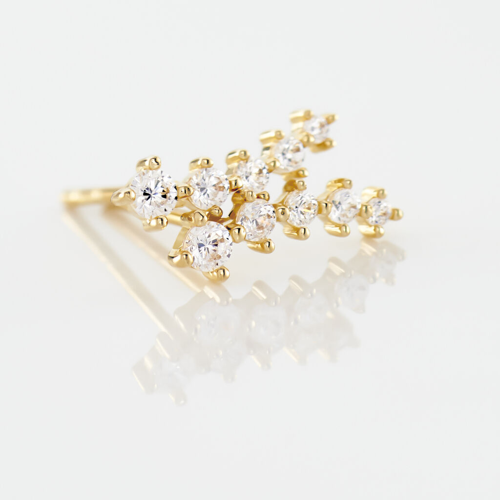 Boucles D'oreilles Puces Delia Or Jaune Oxyde De Zirconium - Clous d'oreilles Femme | Histoire d&rsquo;Or