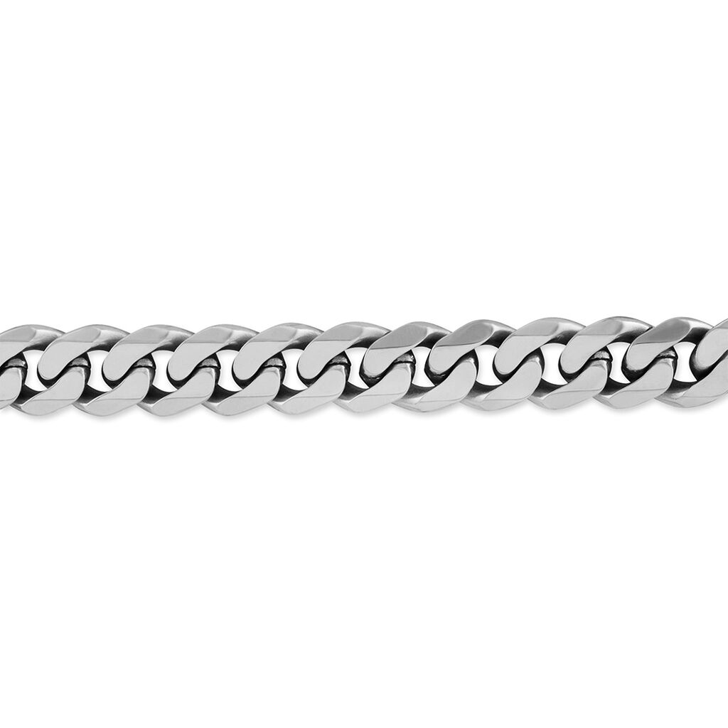 Bracelet Noah Maille Gourmette Acier Blanc - Bracelets fantaisie Homme | Histoire d’Or