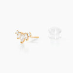 Boucles D'oreilles Puces Earnestine Or Jaune Oxyde De Zirconium - Clous d'oreilles Femme | Histoire d&rsquo;Or