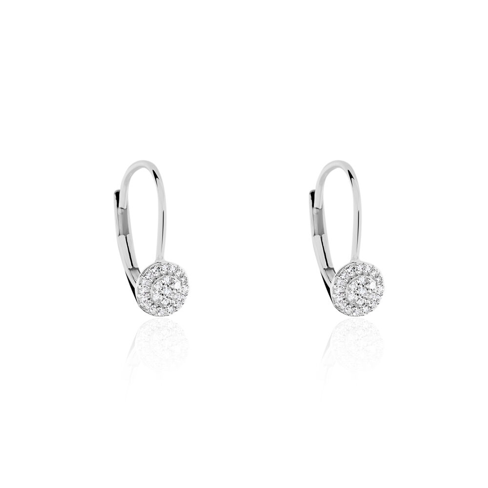 Boucles D'oreilles Pendantes Lolita Lempicka - Fleurs, Dormeuses, Zircon, Métal Rhodié, Occasion