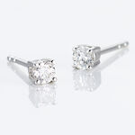 Boucles D'oreilles Puces Victoria Or Blanc Diamant - Clous d'oreilles Femme | Histoire d&rsquo;Or