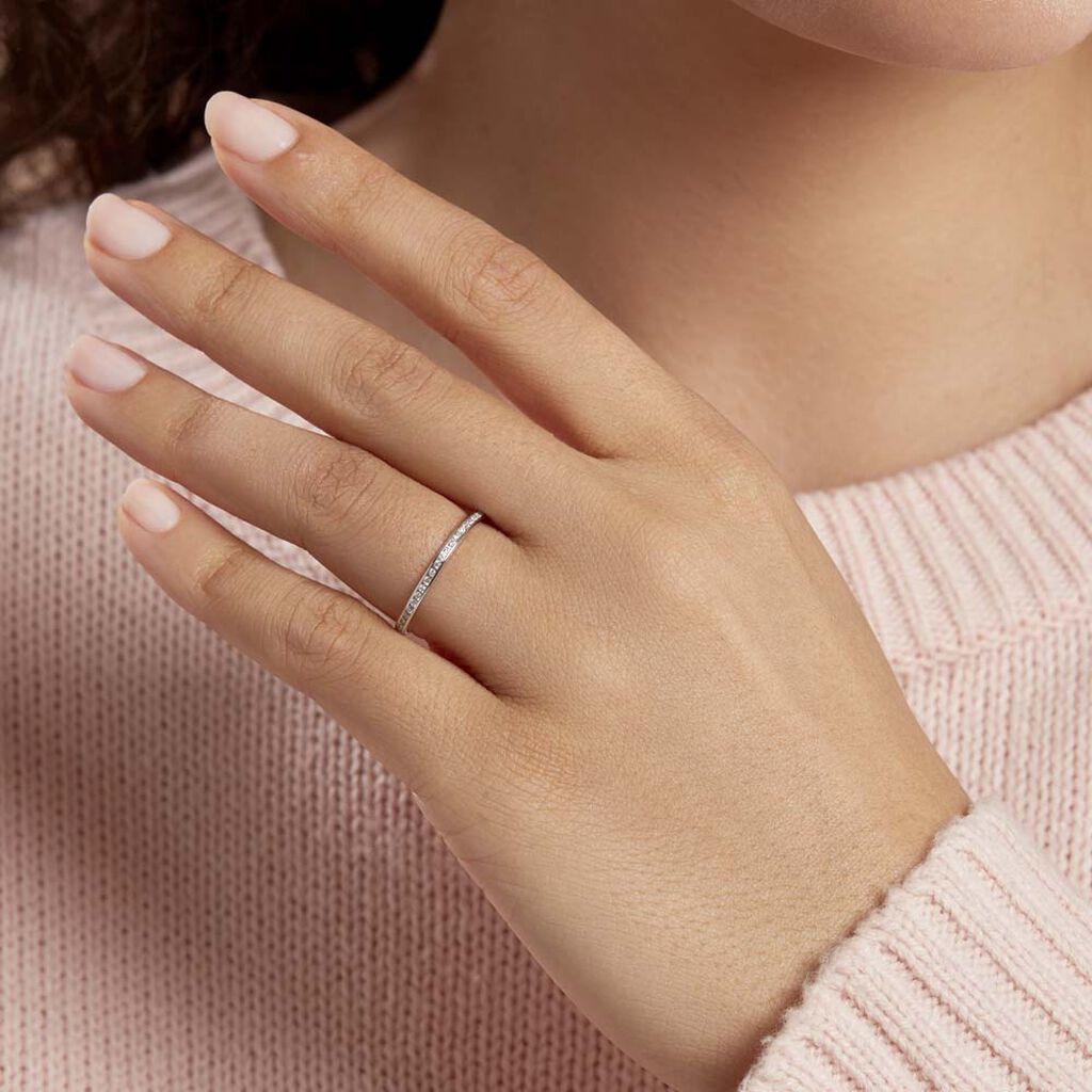 Alliance Laurie Tour Complet Or Blanc Diamant - Alliances Femme | Histoire d’Or