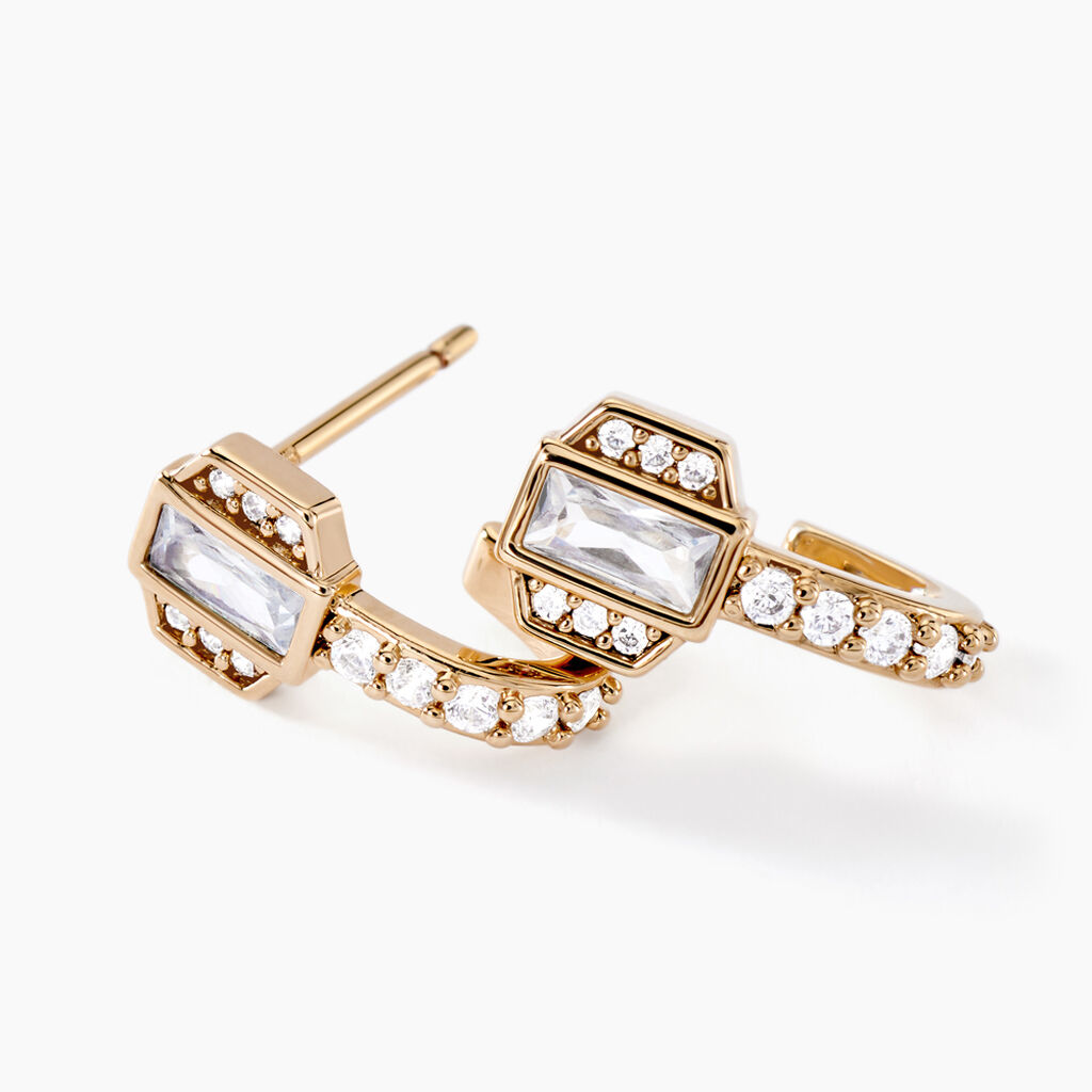 Boucles D'oreilles Pendantes Gold Chandelier Plaqu&eacute; Or Oxyde Zirconium - Boucles d'oreilles fantaisie Femme | Histoire d&rsquo;Or