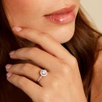 Bague Mentoura Platine Blanc Diamant Synth&eacute;tique - Bagues solitaires Femme | Histoire d&rsquo;Or