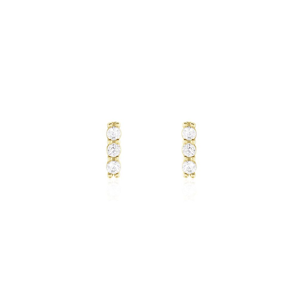 Boucles D'oreilles Puces Youssa Barrettes Or Jaune Oxyde De Zirconium - Clous d'oreilles Femme | Histoire d&rsquo;Or