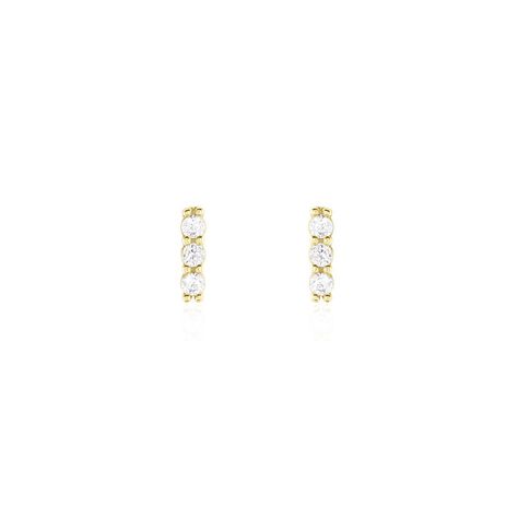 Boucles D'oreilles Puces Youssa Barrettes Or Jaune Oxyde De Zirconium - Clous d'oreilles Femme | Histoire d&rsquo;Or