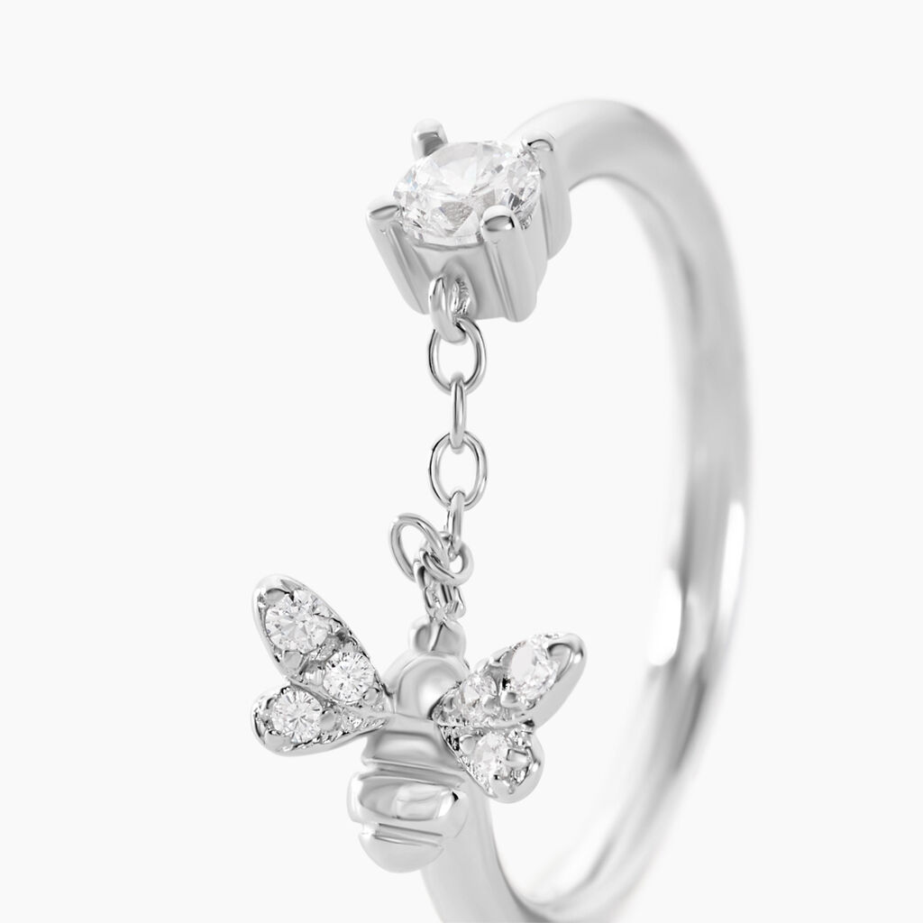 Bague Bee Good Argent Blanc Oxyde De Zirconium - Bagues solitaires Femme | Histoire d&rsquo;Or