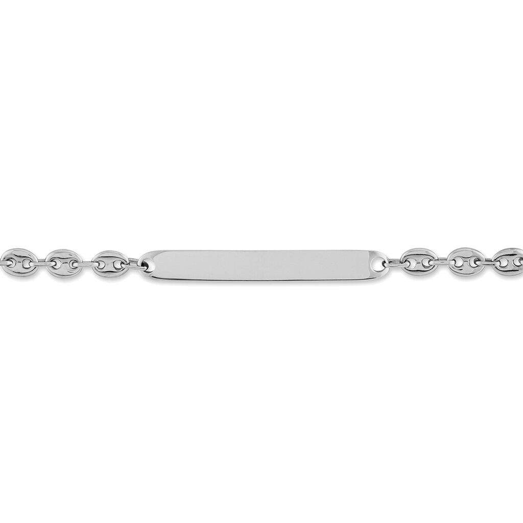 Bracelet Identité Caroline Maille Grain De Cafe Argent Blanc - Cadeaux de naissance Femme | Histoire d’Or