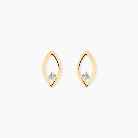 Boucles D'Oreilles Puces Orso Or Jaune Diamant - Clous d'oreilles Femme | Histoire d&rsquo;Or