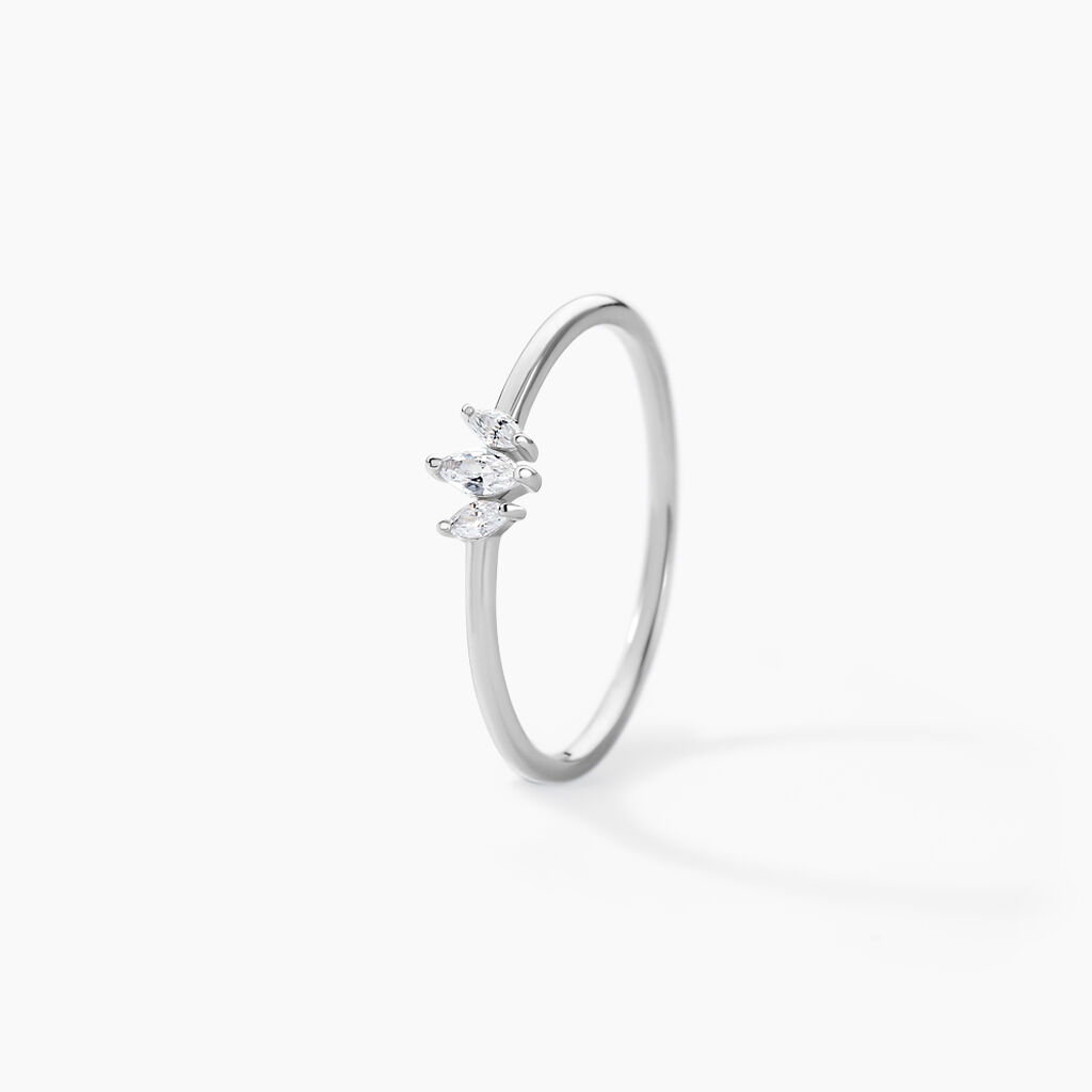 Bague Eclat D'Aurore Argent Blanc Oxyde De Zirconium - Bagues solitaires Femme | Histoire d&rsquo;Or
