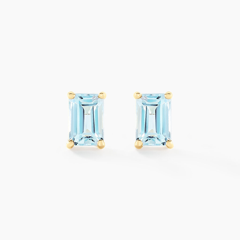 Boucles D'oreilles Puces Emilian Or Jaune Topaze - Clous d'oreilles Femme | Histoire d’Or