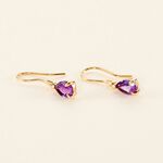 Boucles D'oreilles Pendantes Kalyne Or Jaune Amethyste - Boucles d'oreilles pendantes Femme | Histoire d&rsquo;Or