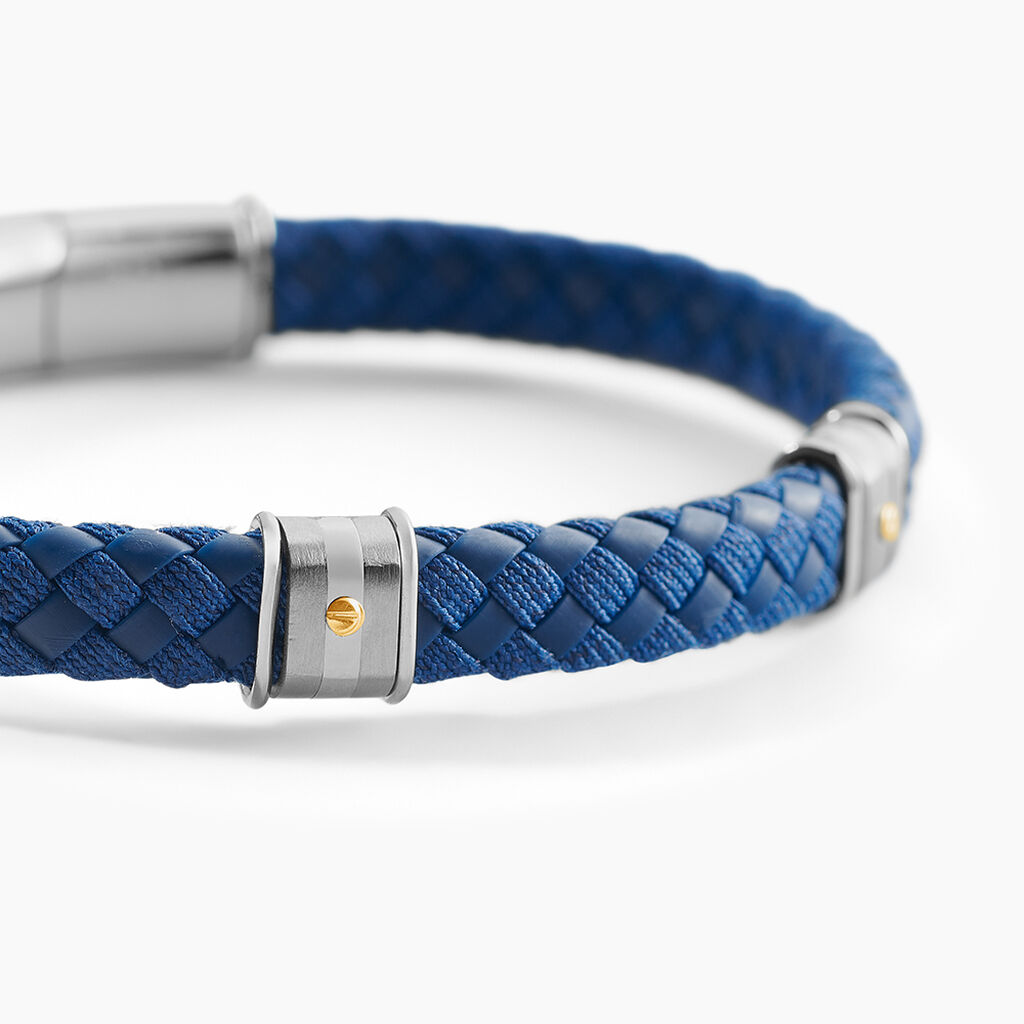 Bracelet Jourdan Kamen Cuir Bleu - Nouveautés bijoux Homme | Histoire d’Or