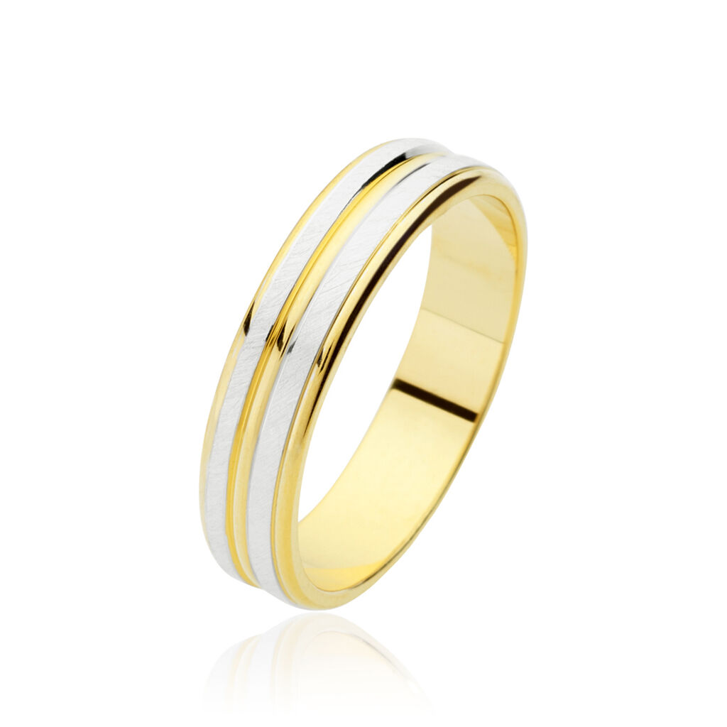 Alliance Givree Ruban Plat Or Bicolore - Alliances Unisex | Histoire d&rsquo;Or