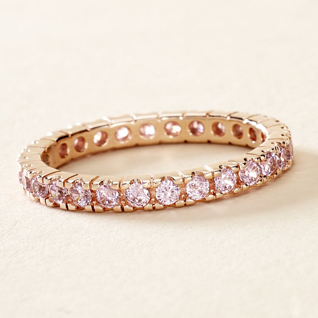 Bague Rio Argent Rose Oxyde De Zirconium - Bagues avec pierre Femme | Histoire d’Or