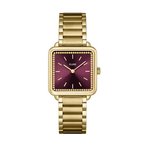 Montre Cluse La Tétragone Bordeaux - Nouveautés Femme | Histoire d’Or