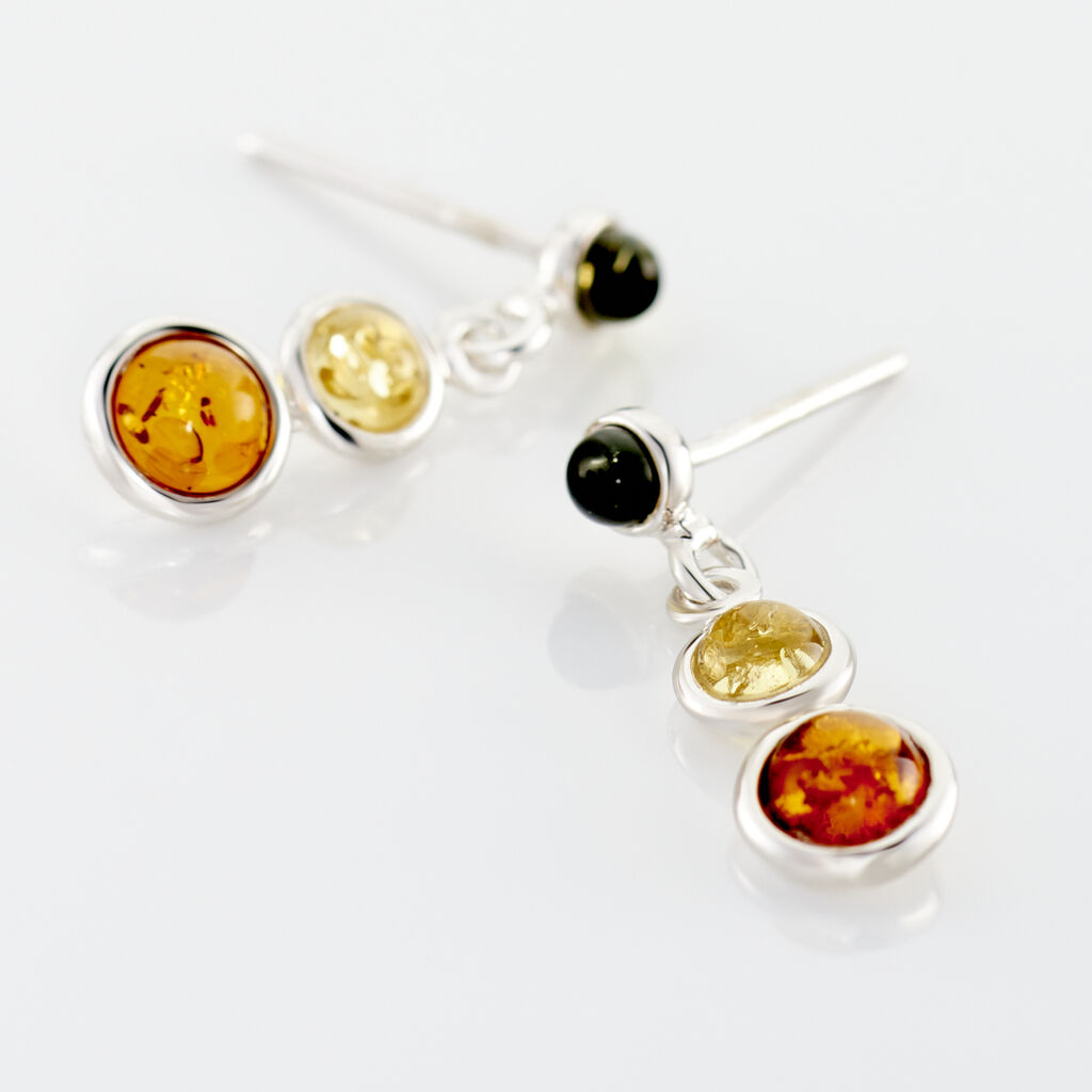 Boucles D'oreilles Argent Blanc Rosalie Ambres - Boucles d'oreilles fantaisie Femme | Histoire d’Or