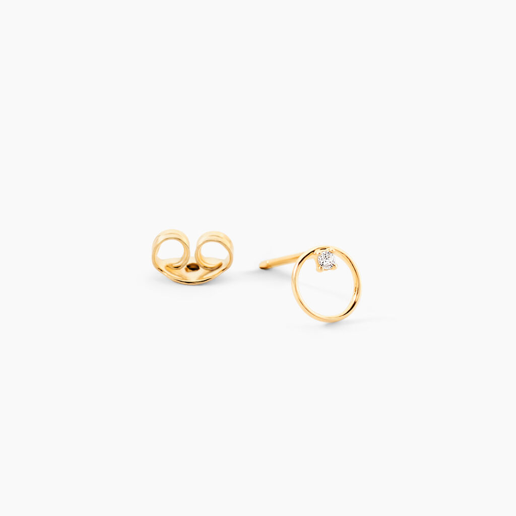Boucles D'Oreilles Puces Bartlomiej Or Jaune Oxyde De Zirconium - Clous d'oreilles Femme | Histoire d&rsquo;Or