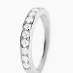 Demi-alliance Or Blanc Valentine Diamants Synthetique - Alliances Femme | Histoire d&rsquo;Or