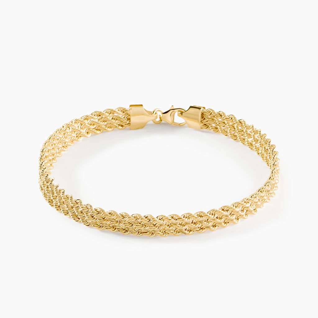 Bracelet Cordelia Maille Corde 3 Rangs Or Jaune - Bracelets cha&icirc;ne Femme | Histoire d&rsquo;Or