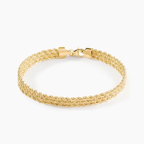 Bracelet Cordelia Maille Corde 3 Rangs Or Jaune - Bracelets cha&icirc;ne Femme | Histoire d&rsquo;Or