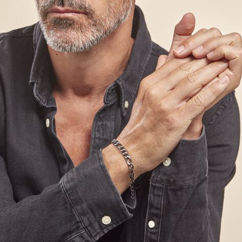 Bracelet Acier Noir Et Gris Dario - Bracelets Homme | Histoire d’Or