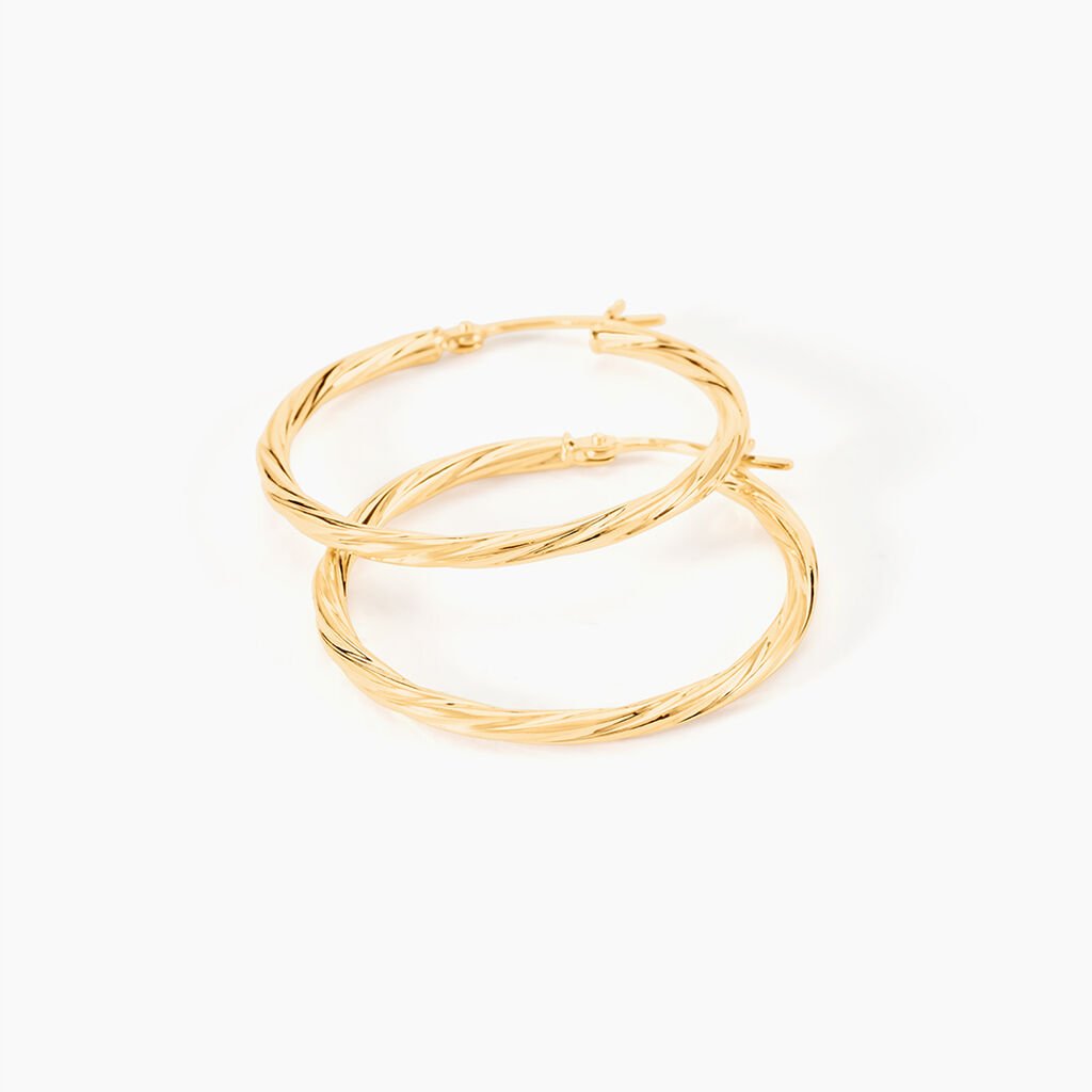 Créoles Youri Or Jaune - Boucles d'oreilles créoles Femme | Histoire d’Or