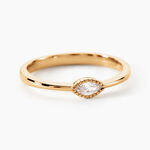 Bague Harmonie Plaque Or Jaune Oxyde De Zirconium - Bagues solitaires Femme | Histoire d&rsquo;Or