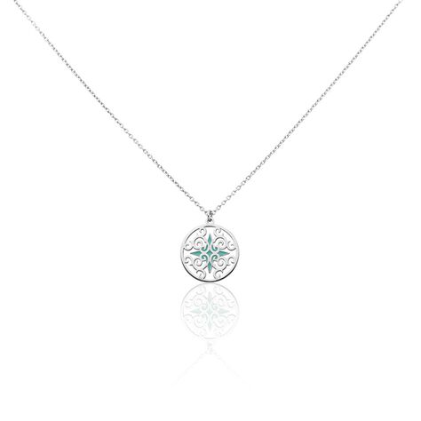 Collier Krysia Argent Blanc Email Turquoise - Colliers fantaisie Femme | Histoire d’Or